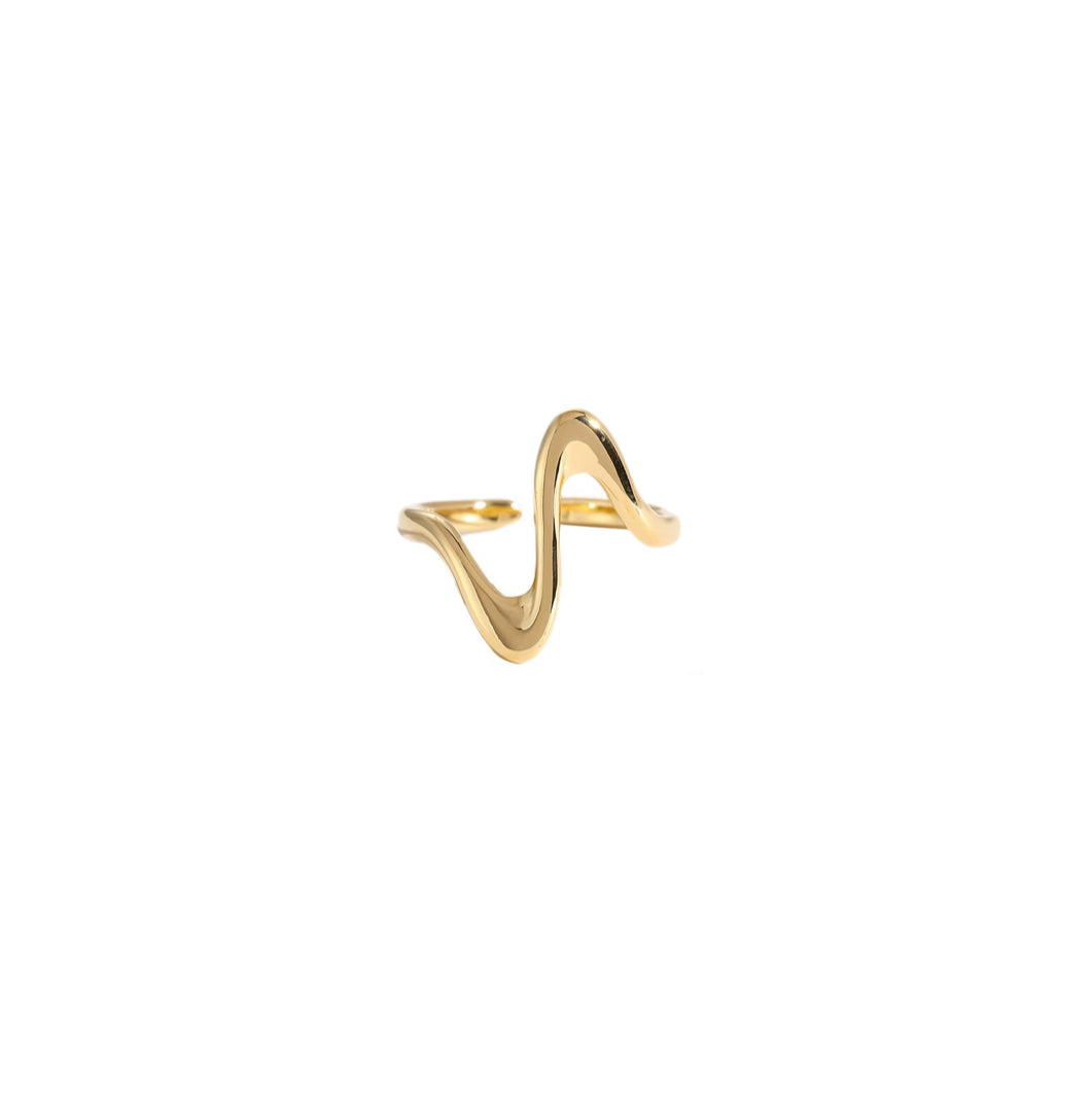 Heart Beat Ring 18K vergoldet